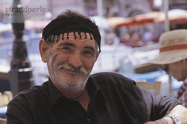 Porträt des älteren Menschen Lächeln  Kreta  Griechenland