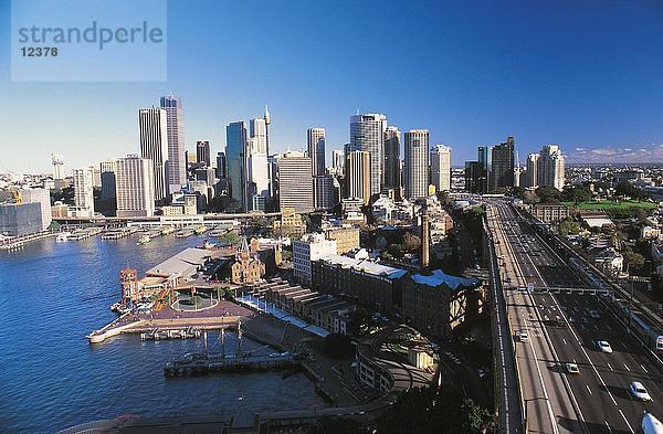 Wolkenkratzer an Waterfront  Sydney  New South Wales  Australien