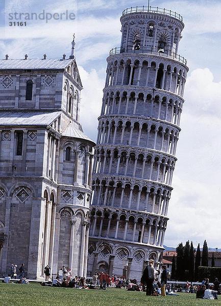 Tower mit Dom  schiefen Turm von Pisa  Pisa  Piazza Dei Miracoli  Pisa  Toskana  Italien