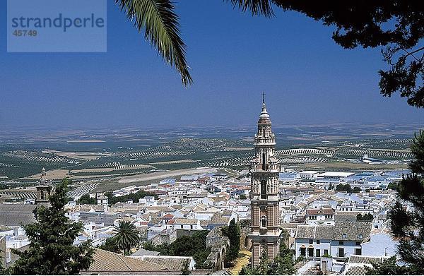 Turm in Stadt  Victoria Tower  Estepa  Andalusien  Spanien