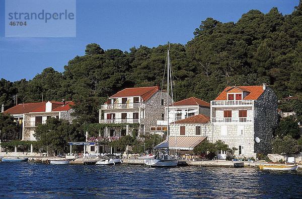 Gebäuden Waterfront  Govedari  Insel Mljet  Mitteldalmatien  Kroatien