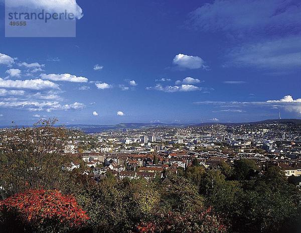 Luftbild der Stadt  Stuttgart  Baden-Württemberg  Deutschland