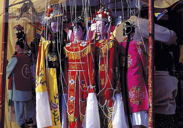 Nahaufnahme der Marionette Puppen  Provinz Fujian  China