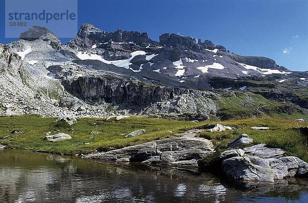 Reflexion des Berges in der See  Schweizer Alpen  Schweiz