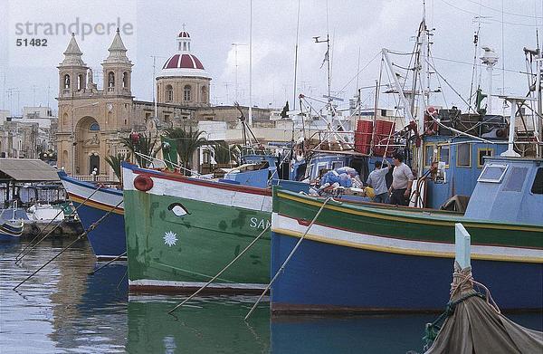 Fischerboote in Harbor  Marsaxlokk  Malta