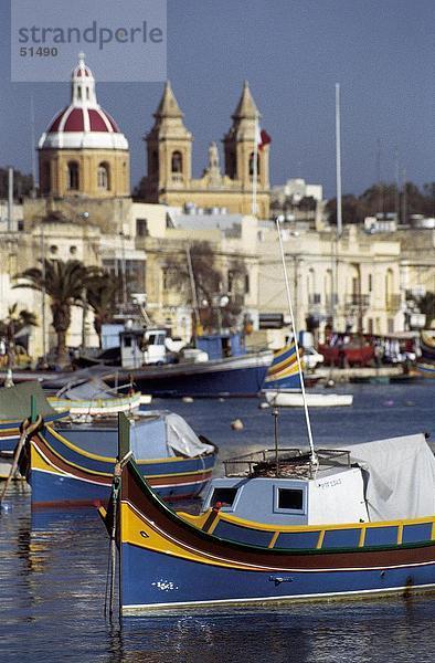 Farbigen Boote im Hafen  Marsaxlokk  Malta