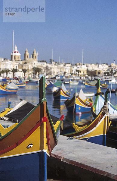 Farbigen Boote im Hafen  Marsaxlokk  Malta