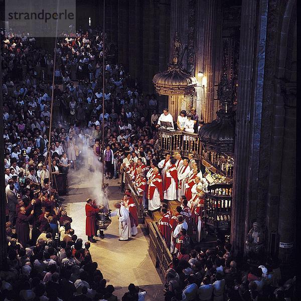 Feierliche Zeremonie im Dom  Kathedrale von Santiago de Compostela  La Coruña  Galicien  Spanien