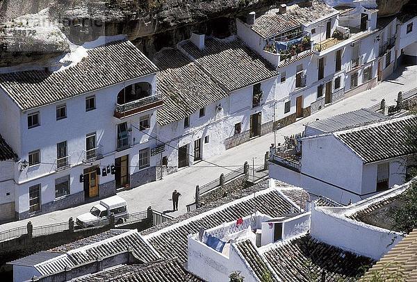 Erhöhte Ansicht Street  Setenil  Andalusien  Spanien