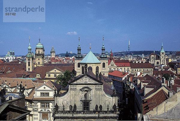 Erhöhte Ansicht der Stadt  Old Town  Prag  Tschechische Republik