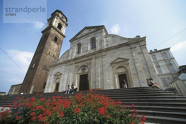 Untersicht der Kathedrale  Kirche St. Johannes Baptist  Piazza Del Duomo  Turin  Piemont  Italien