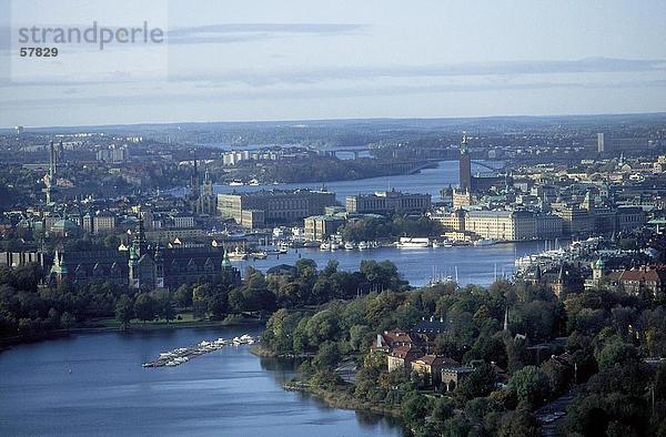 Erhöhte Ansicht der Stadt  Stockholm  Schweden
