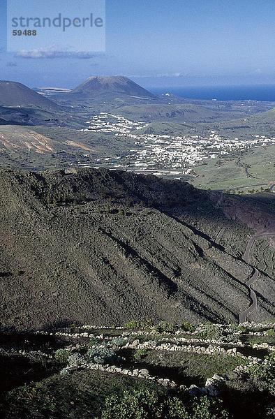 Erhöhte Ansicht des Gebirges  Kanarische Inseln  Spanien  Europa