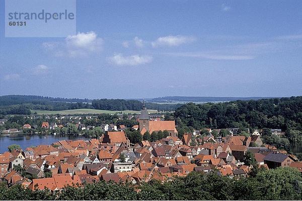 Erhöhte Ansicht der Stadtansicht  Lunenburg  Schleswig-Holstein  Deutschland
