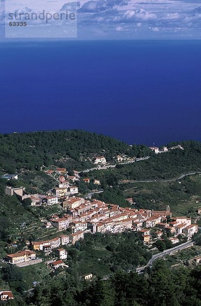 Küste Stadt Ansicht Luftbild Fernsehantenne Italien Elba