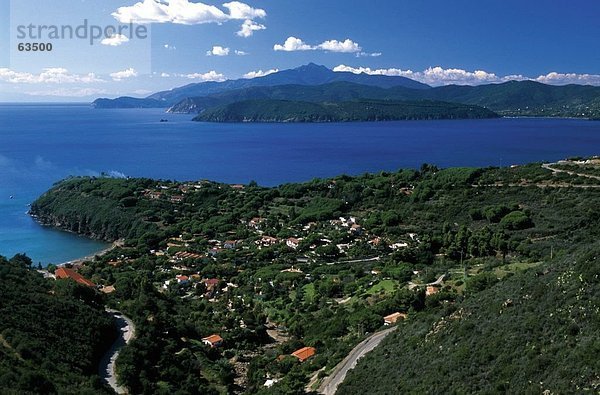 Küste Stadt Ansicht Luftbild Fernsehantenne Italien