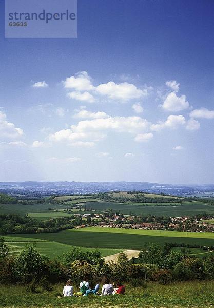 Vogelperspektive Blick auf Tal  Hampshire  Frankreich  Europa