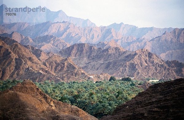 Panoramische Ansicht der Gebirge  Al-Hajar  Oman  Vereinigte Arabische Emirate