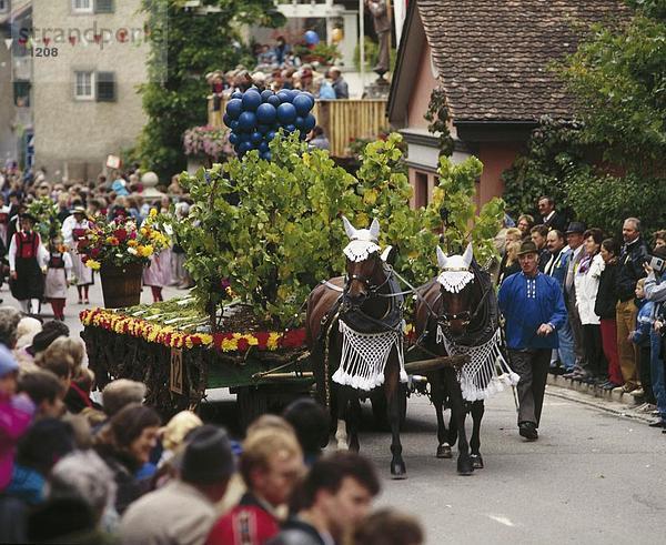Europa Tradition Bewegung Umzug umziehen ausziehen einziehen Kanton Schaffhausen Folklore Parade Schweiz