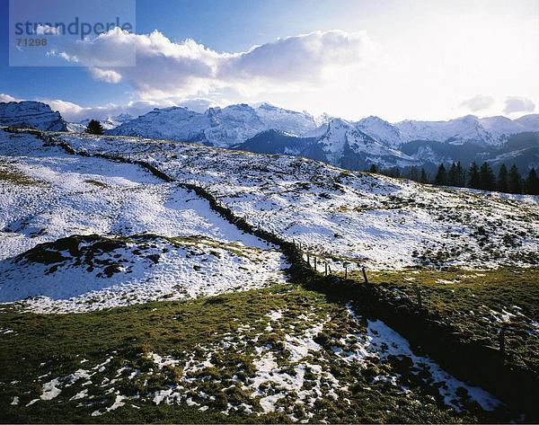10048670  Abend Licht  Alp  Bergpanorama  Ibergeregg  Landschaft  Muotatal  Schnee  Schweiz  Europa  Schwyz