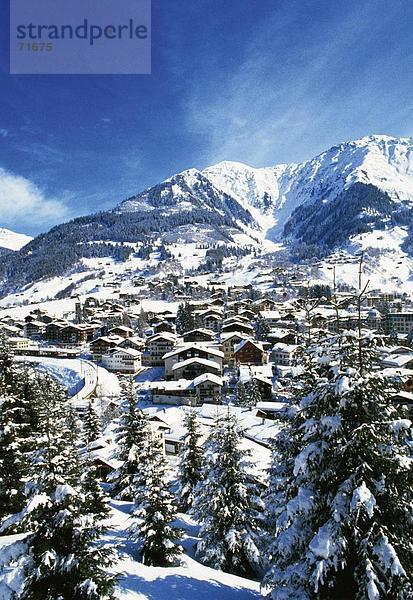 10119565  Dorf Ansicht  Graubünden  Graubünden  Klosters  Schweiz  Europa  Winter