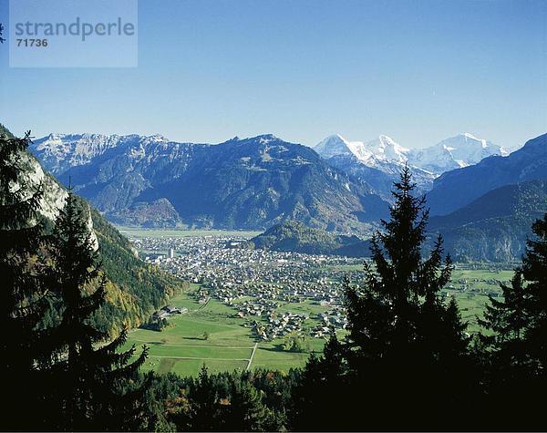 Europa Berg Eiger Berner Oberland Kanton Bern Interlaken Mönch Schweiz