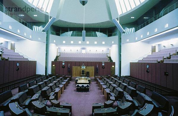 10189582  Australien  Canberra  innerhalb  Konferenzräume  leer  Modern  Parlament  Überblick