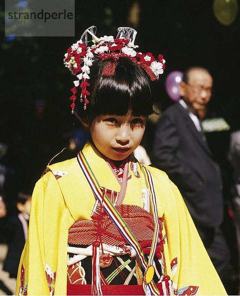 10205209  Festival  Japan  Asien  Kimono  Kopfschmuck  Leben  Mädchen  Porträt  Tokio