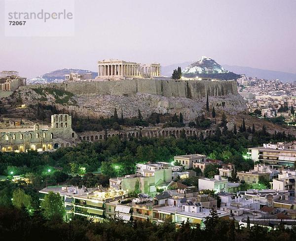 10215057  Abend  Akropolis  Ansicht von Südwesten  Athen  Griechenland  Himmel  violett  Lykavittos