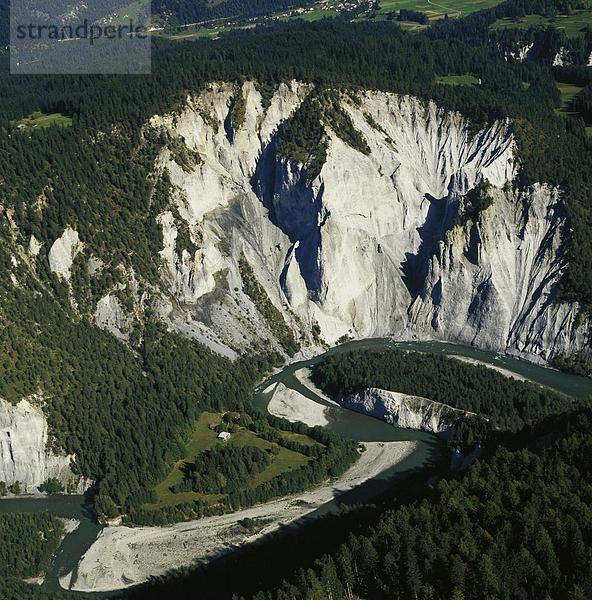 10320068  Felsen  Felsen  River  Fluss  Landschaft  Graubünden  Graubünden  Luftaufnahme  Rhein Gulch  Ruinaulta  Schweiz  Europa