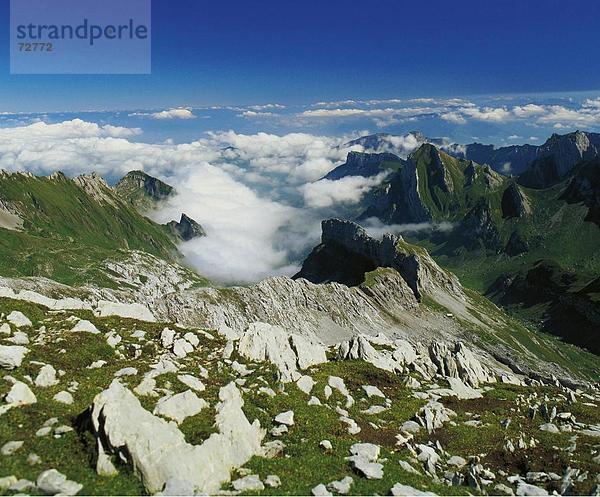 10374234  Landschaft  Appenzell  Berge  Liesengrat  Maglisalp  Panorama  Schweiz  Europa  Anzeigen von Santis  Überblick