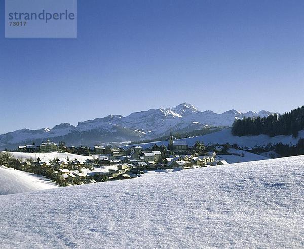 10437962  Appenzell  Landschaft  Santis  Schnee  Schweiz  Europa  Schwellbrunn  Überblick  Winter