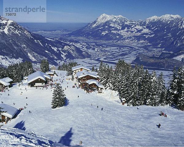 10449530  Gebirge  Landschaft  Pizol  Rhine Valley  Sargans  Schweiz  Europa  Ski  der Skifahrer  Skigebiet  Skihütten  St. Gallen