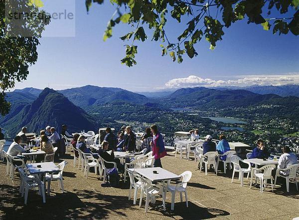 10487900  Ansicht  Gäste  Unternehmen  Landschaft  Monte Bre  Restaurant  Schweiz  Europa  Terrasse  Ticino