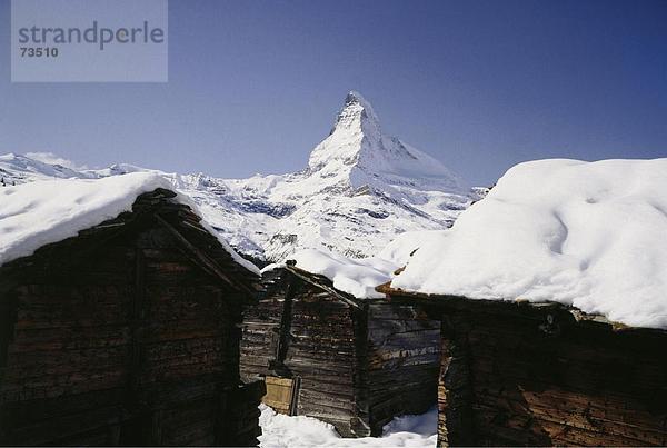 10505122  Findeln  Holzhäuser  Schnee  Wallis  Matterhorn  Sehenswürdigkeit  Berg  Schweiz  Europa  Winter  Schweiz  Euro