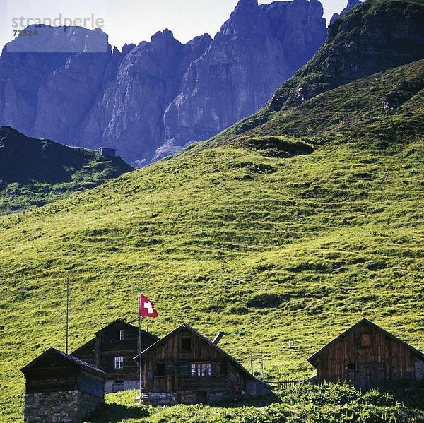 10508173  Berge  Klausenpass  Einsiedeleien  Berge  Flagge  Landschaft  Schachental  Schweizer Flagge  Banner  Siedlung  Surfs