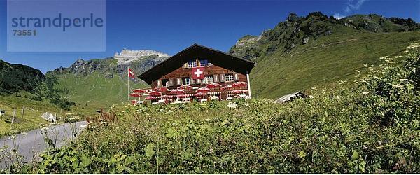 Landschaftlich schön landschaftlich reizvoll Berg Wohnhaus Restaurant Alpen Holzhaus