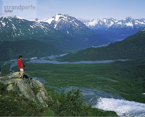 10545462  Alaska  Ansicht  Exit  Fjord  Nationalpark  River  Fluss  Frau  Gletscher  Kenai  Auferstehung Valley  Tal  zu Fuß