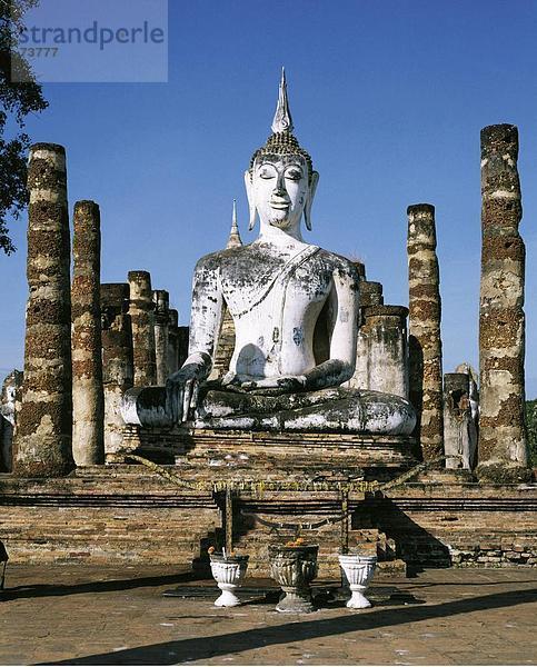 10548810  Buddha  Kultur  Spalten  Sukothai  Thailand  Asien  Wat Mahathat