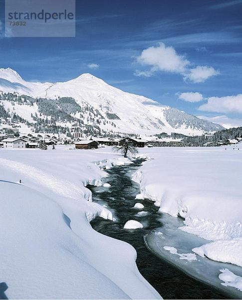 10550075  Landschaft  Bach  Berge  Davos  Alpen  Schweiz  Europa  Graubünden  Graubünden  Schnee  Winter