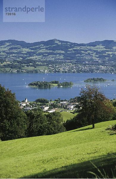 Landschaftlich schön landschaftlich reizvoll Europa Meer Schweiz Kanton Zürich