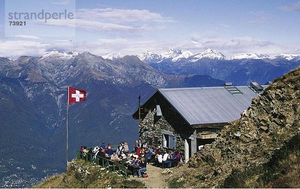 10556719  Ansicht  Berghaus  Gäste  Unternehmen  Monte Tamaro  Restaurant  Schweiz  Europa  Terrasse  Ticino Berghütte