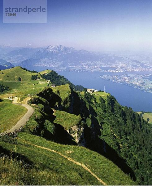 10560746  Ansicht  Landschaft  Luzern  Pilatus  Rigi  Weg  Weg  Panorama  Vierwaldstattersee  Vierwaldstättersee  See  Meer  Schweiz