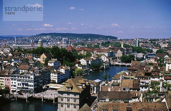 10619765  Old Town  Central  Gemusebrucke  Limmat  River  Fluss  Schweiz  Europa  Stadt  Stadt  von oben  Überblick  Stadt  c