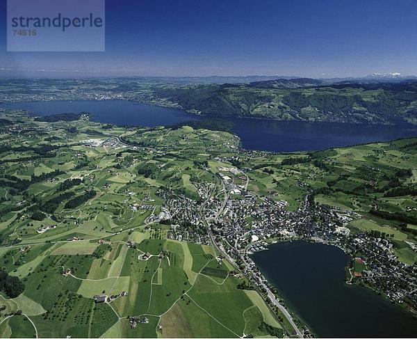 10623640  Sichtlinie Zürich  Kartographie  Kussnacht bin  Rigi  Luftaufnahme  Luftaufnahme  Landschaft  Schweiz  Europa  Swi