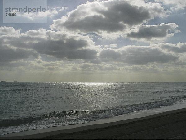 10630685  Dämmerung  Dämmerung  Florida  Küste  Meer  Miami Beach  Natur  Stimmung  Strand  Meer  USA  Amerika  Nordamerika  Wolken