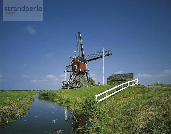 10631854  Holland  Hoogmade  Kanal  Kanal  Landschaft  Niederlande  Wasser-Sprung  Windmühle  Landmark