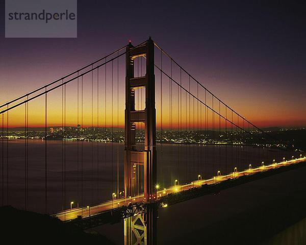 Hängebrücke Gebäude Brücke Kalifornien Abenddämmerung Golden Gate Bridge Dämmerung