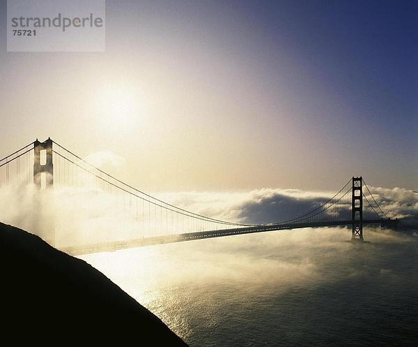 Hängebrücke Gebäude Brücke Teamgeist Gegenlicht Kalifornien Golden Gate Bridge