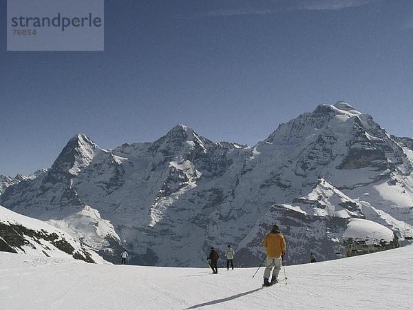 Landschaftlich schön landschaftlich reizvoll Berg Alpen Eiger Berner Oberland Kanton Bern Mönch Schnee